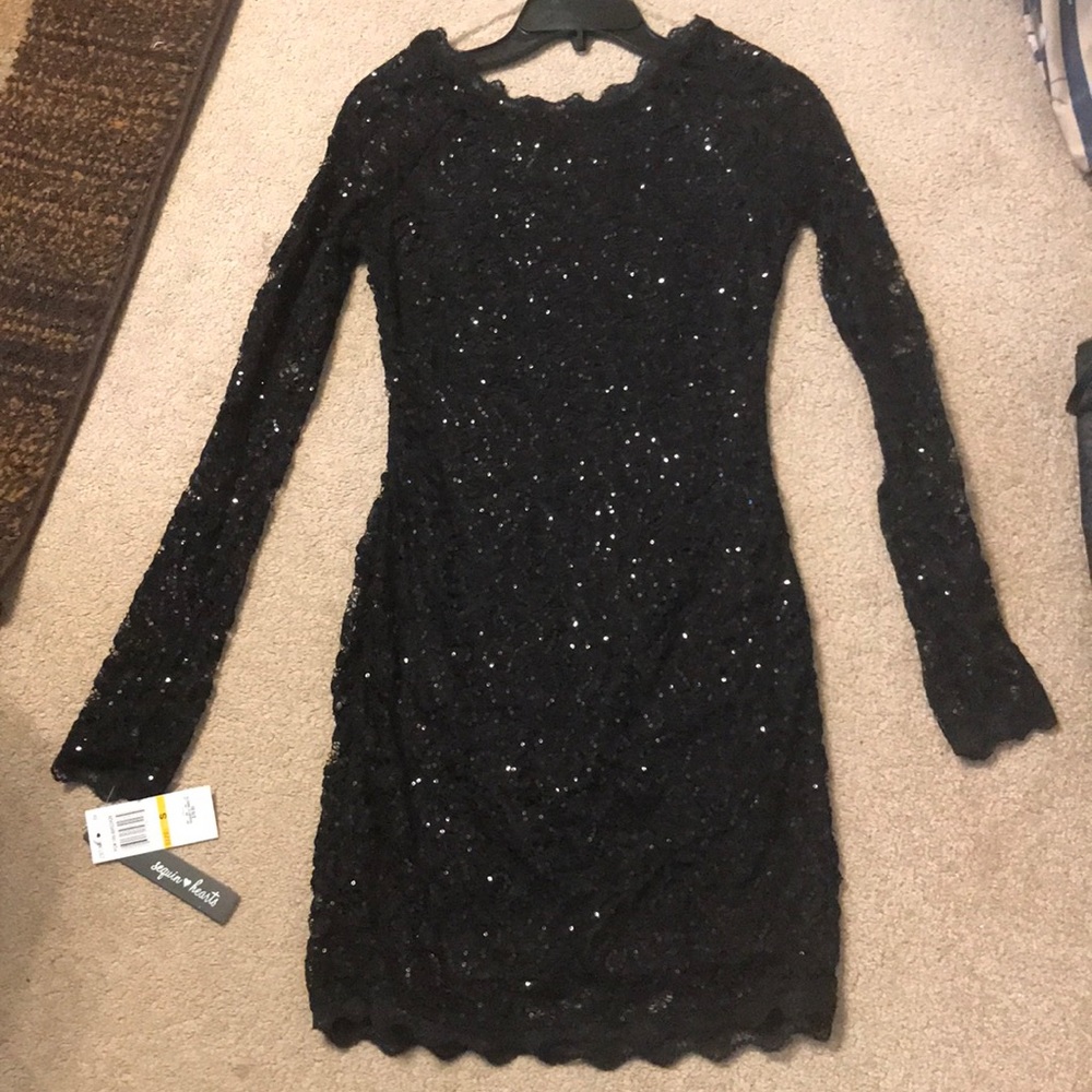 Black sequin dress